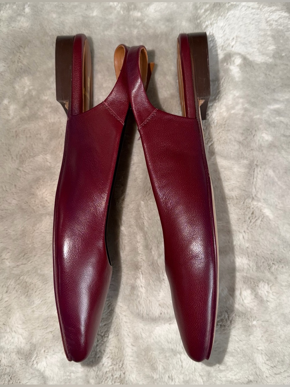 Bobbies Paris Anouk Square Toe Ballet Flats In Garnet Wimen’s Size 39 - Picture 8 of 10